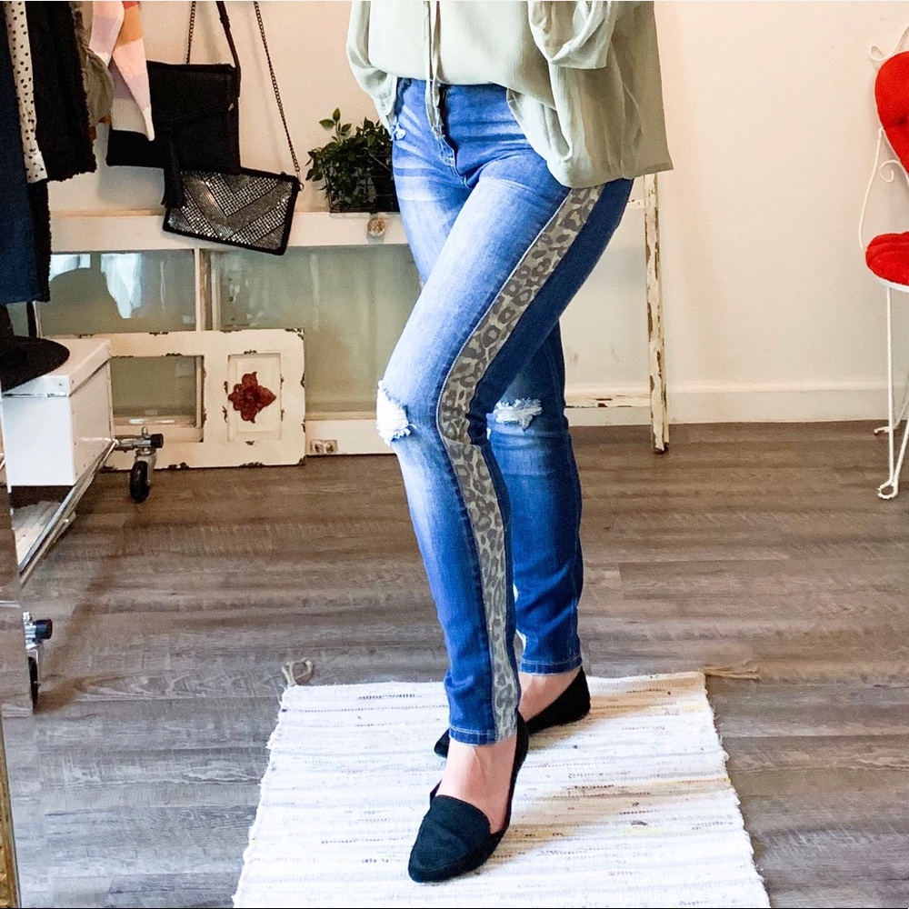 Leopard Stripe Jeans